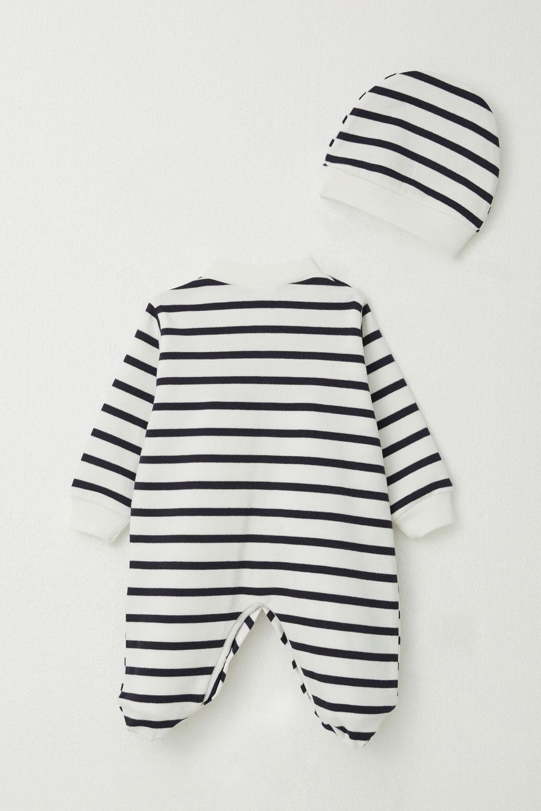 BRE Breeze Baby Boy Striped Romper with Socks 0-6 Months, White - Wiener Neustadt