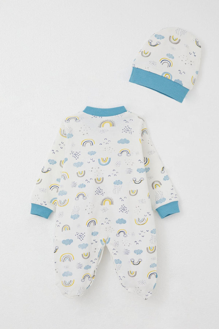 BRE Breeze Baby Boy Footed Romper Sky Themed 0-6 Months, White - Tonbridge