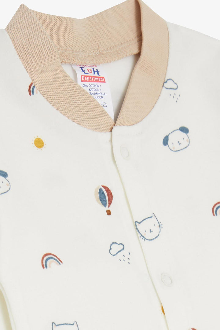 BRE Breeze Baby Boy Footed Romper Sky Themed Animal منقوشة 0-3 أشهر-6 أشهر، إكرو - بارك ريدج
