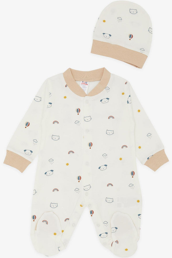 BRE Breeze Baby Boy Footed Romper Sky Themed Animal منقوشة 0-3 أشهر-6 أشهر، إكرو - بارك ريدج