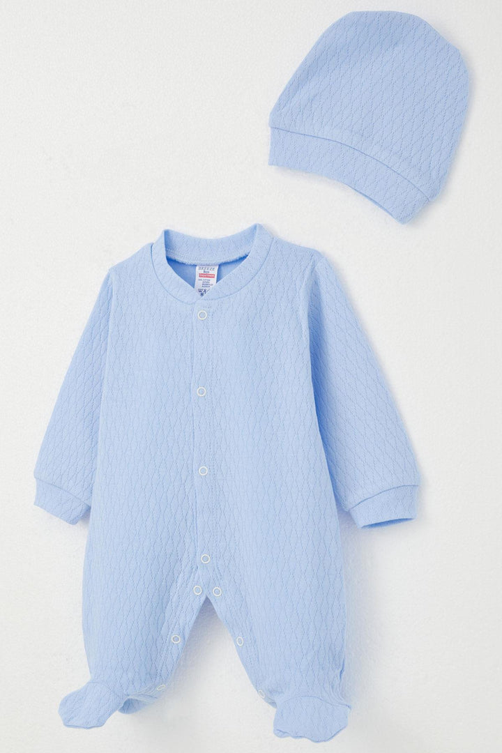 BRE Breeze Baby Boy Footed Romper Jacquard 0-6 Months, Blue - Chaïdári