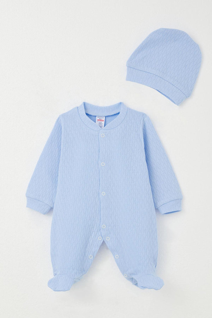 BRE Breeze Baby Boy Footed Romper Jacquard 0-6 Months, Blue - Chaïdári