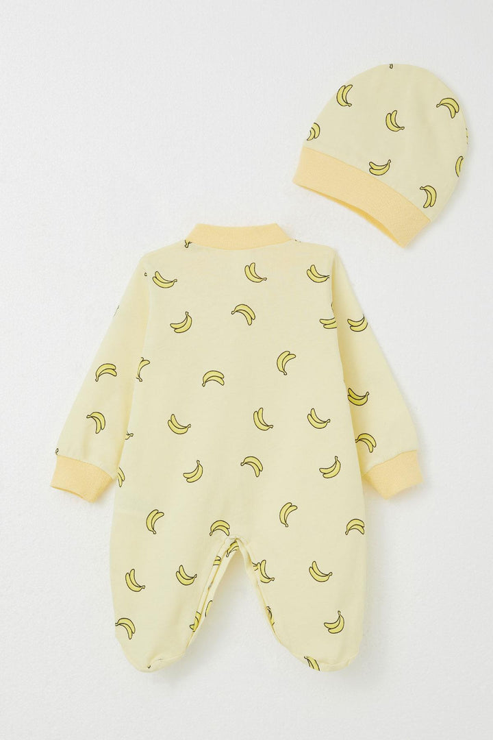 BRE Breeze Baby Boy Footed Romper with Banana Pattern 0-6 Months, Yellow - Round Lake Beach