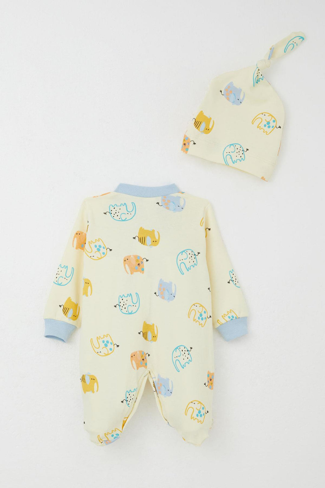 BRE Breeze Baby Boy Footed Romper Colorful Cute Elephant Patterned 0-6 Months, Yellow - St. Louis