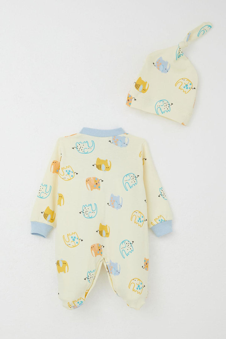BRE Breeze Baby Boy Footed Romper Colorful Cute Elephant Patterned 0-6 Months, Yellow - St. Louis