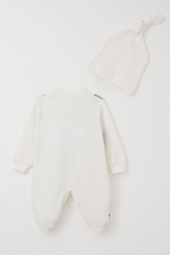 BRE Breeze Baby Boy Footed Romper with Fixed Bow Tie Vest, 0-6 Months, Ecru - Memmingen