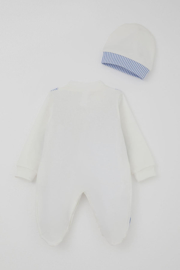 BRE Breeze Baby Boy Footed Romper with Fixed Bow Tie Vest 0-6 Months, White - Ciudad Acuña