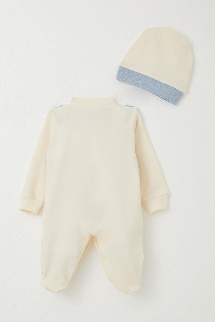 BRE Breeze Baby Boy Footed Romper with Fixed Bow Tie Vest 0-6 Months, Cream - Venray