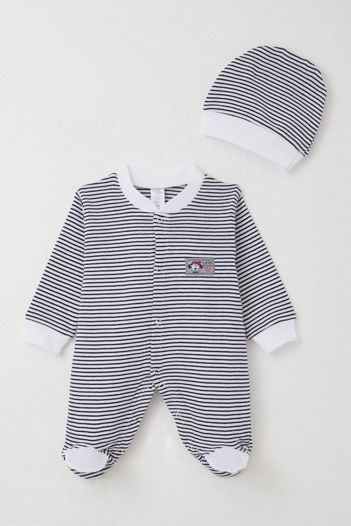 BRE Breeze Baby Boy Romper with Socks Cute Puppy Embroidery Striped 0-6 Months, Mixed Color - Vasylkiv