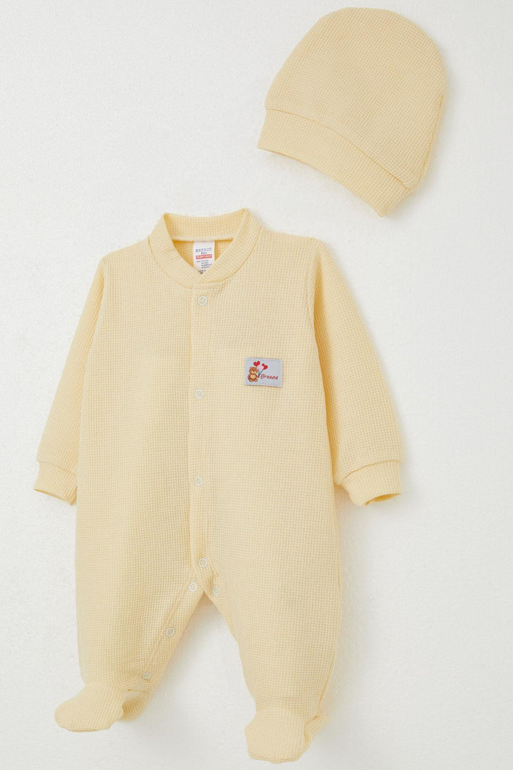 BRE Breeze Baby Boy Footed Romper Cute Balloon Teddy Bear Embroidered 0-6 Months, Yellow - Salford