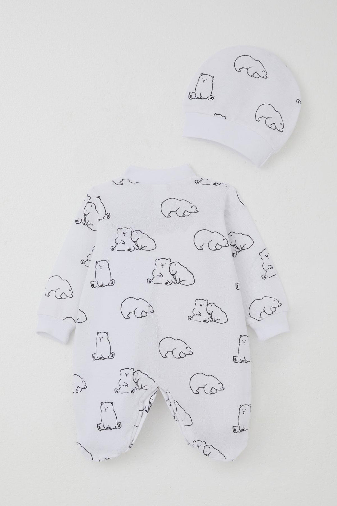 BRE Breeze Baby Boy Footed Romper with Cute Polar Bear Pattern 0-6 Months, White - Fayetteville