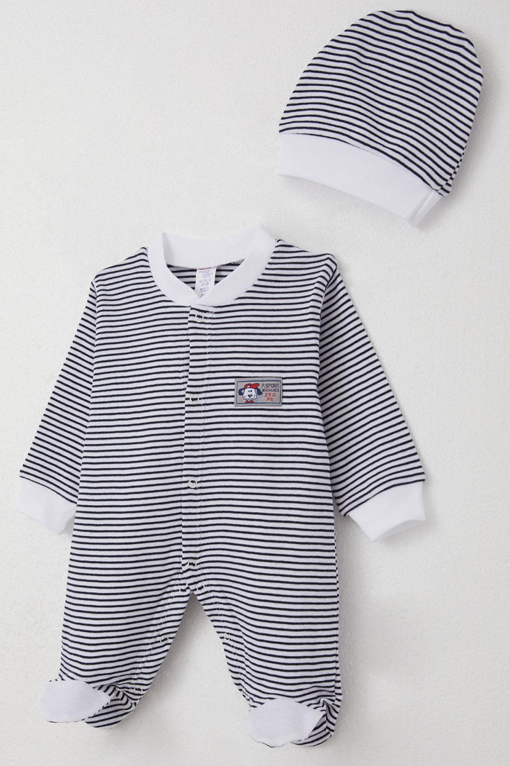 BRE Breeze Baby Boy Romper with Socks Cute Puppy Embroidery Striped 0-6 Months, Mixed Color - Vasylkiv