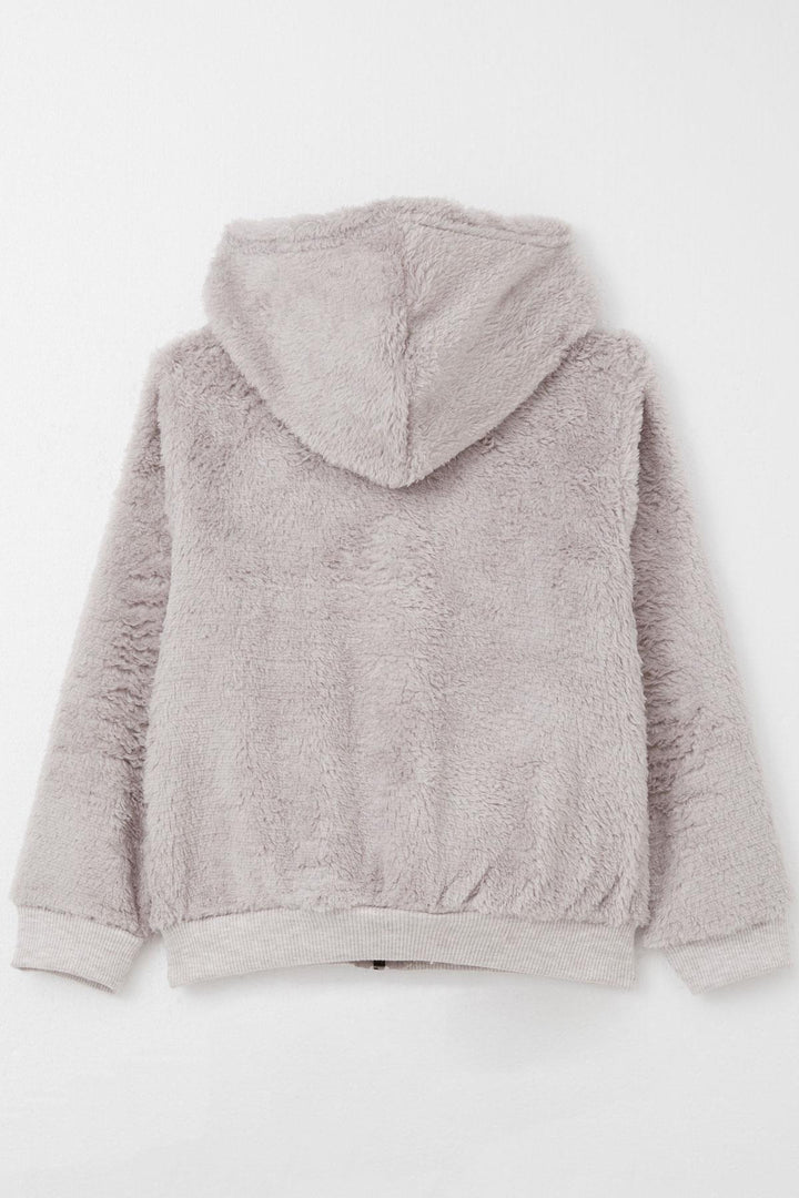 BRE Breeze Baby Boy Plush Hooded Zippered Cardigan 9 Months-3 Years, Beige - Zempoala
