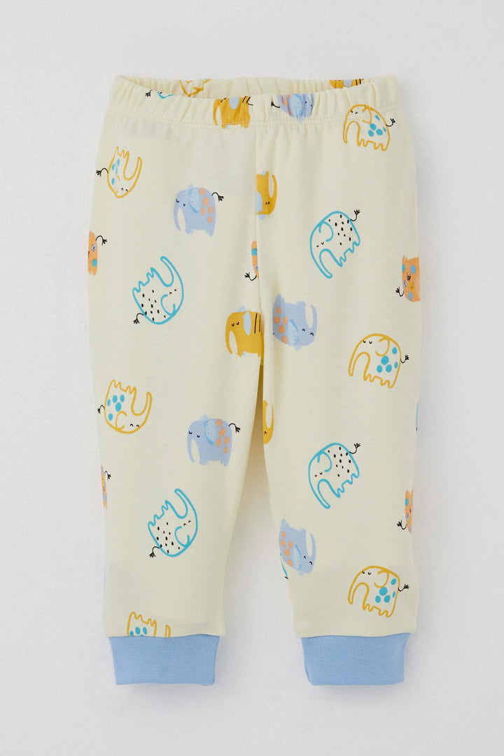 BRE Breeze Baby Boy Pyjama Set Cute Elephant Patterned 4 Months Year, Yellow - Seixal
