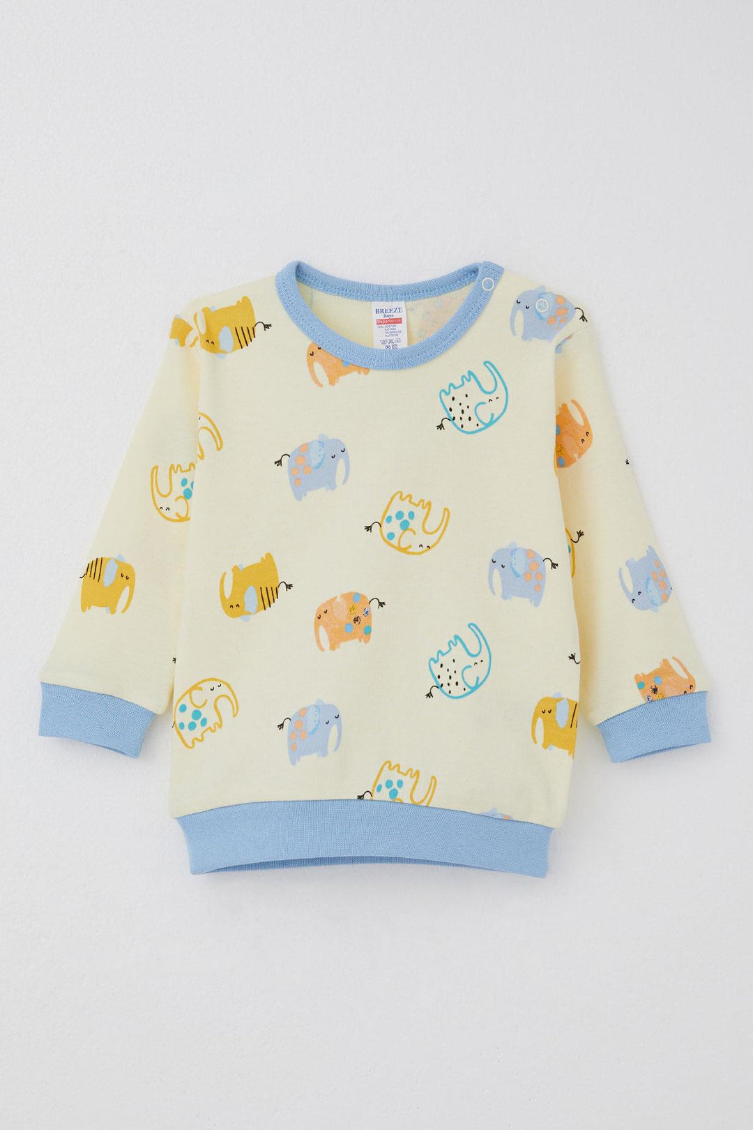 BRE Breeze Baby Boy Pyjama Set Cute Elephant Patterned 4 Months Year, Yellow - Seixal