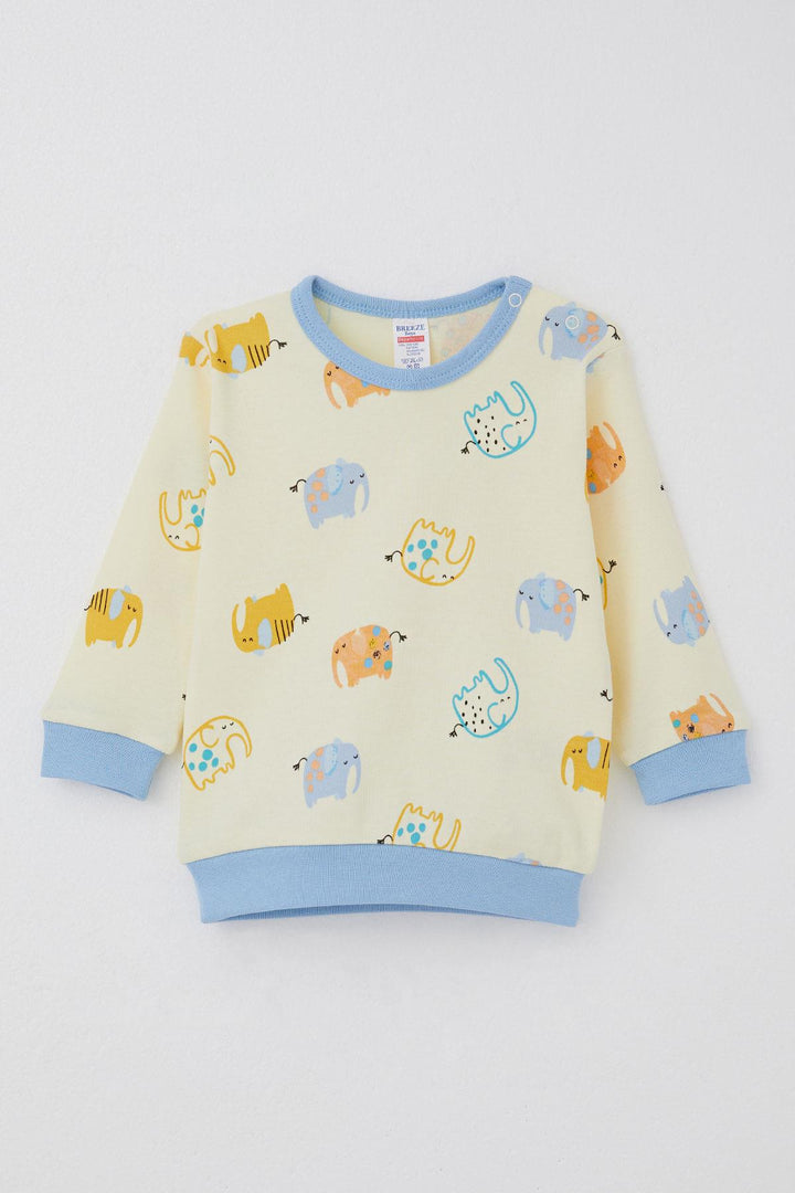BRE Breeze Baby Boy Pyjama Set Cute Elephant Patterned 4 Months Year, Yellow - Seixal