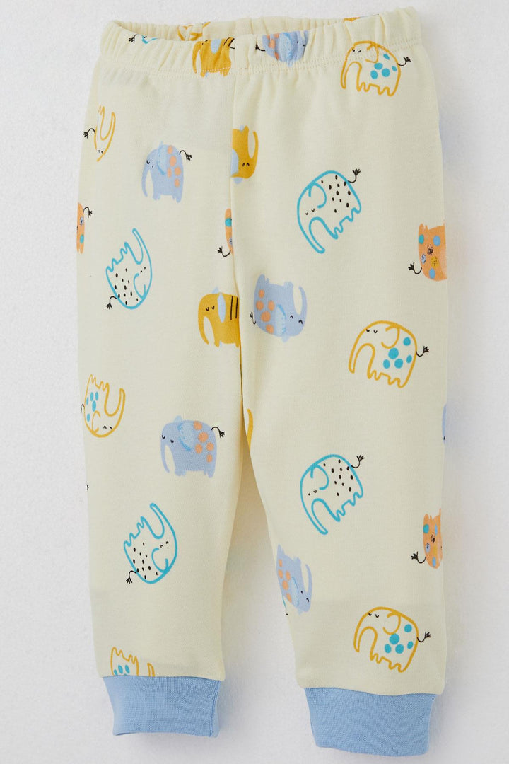 BRE Breeze Baby Boy Pyjama Set Cute Elephant Patterned 4 Months Year, Yellow - Seixal