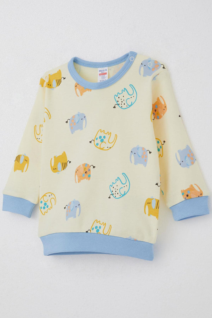 BRE Breeze Baby Boy Pyjama Set Cute Elephant Patterned 4 Months Year, Yellow - Seixal