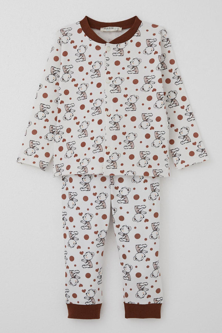 BRE Breeze Baby Boy Pajama Set Baby Cute Bear Patterned 4 Months Year, Ecru - La Louvière