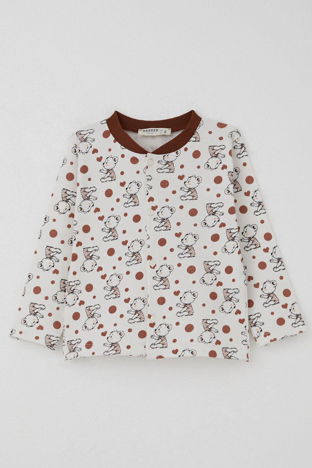 BRE Breeze Baby Boy Pajama Set Baby Cute Bear Patterned 4 Months Year, Ecru - La Louvière