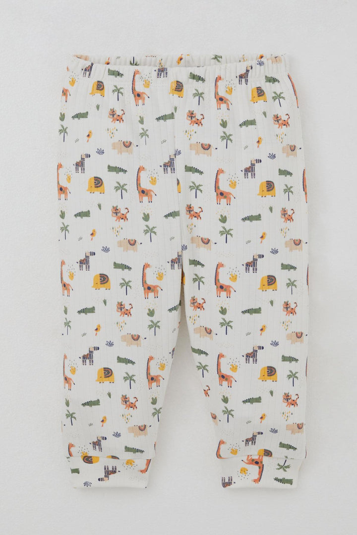 BRE Breeze Erkek Bebek Pijama Takımı Bebek Hayvanat Bahçesi 4 Ay Yaş, Ekru - La Vergne