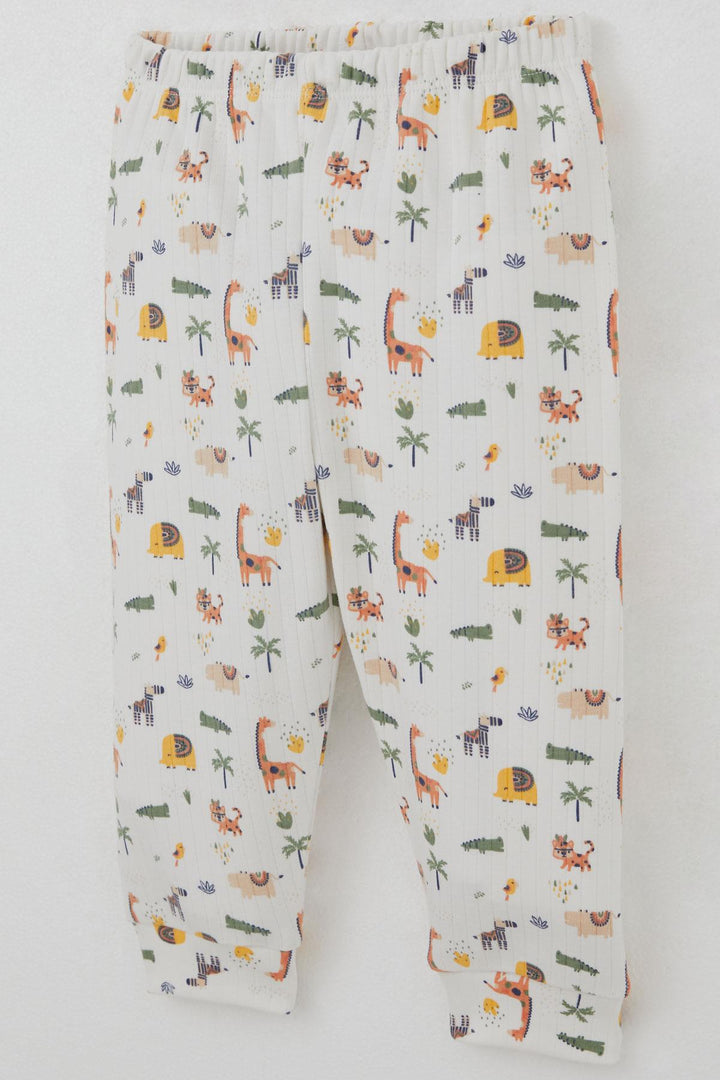 BRE Breeze Erkek Bebek Pijama Takımı Bebek Hayvanat Bahçesi 4 Ay Yaş, Ekru - La Vergne