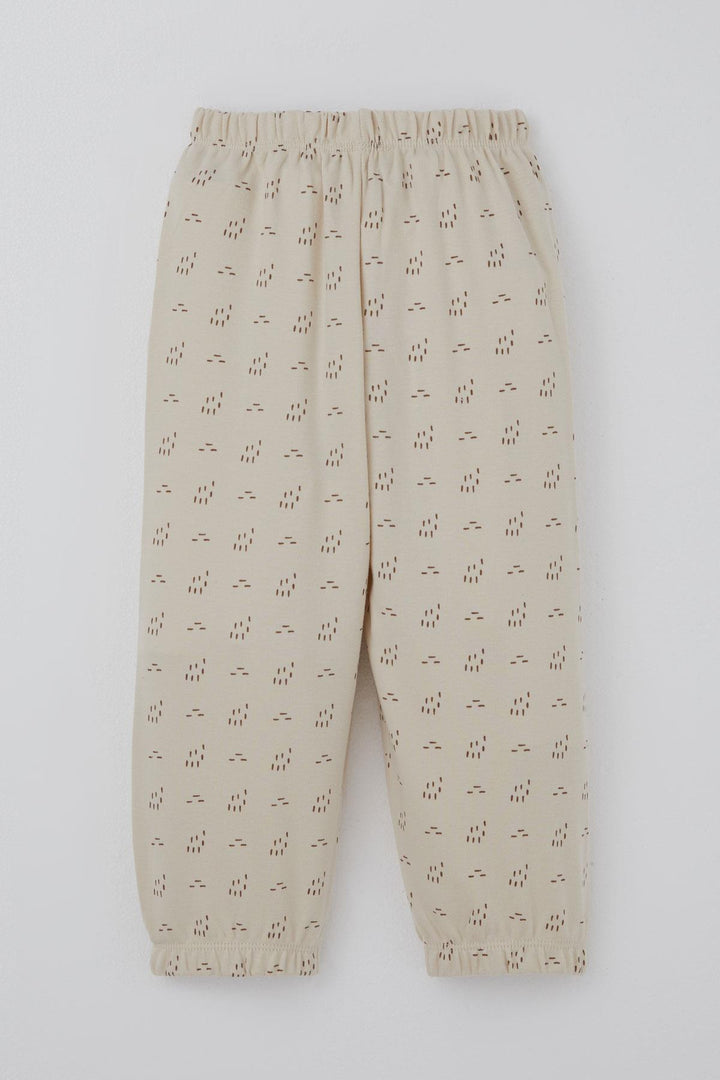 BRE Breeze Baby Boy Pajama Set Patterned Elastic Waist 9 Months-3 Years, Beige - Guilderland