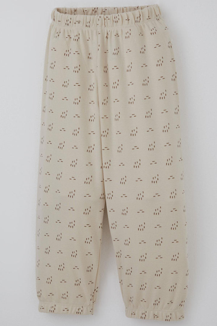 BRE Breeze Baby Boy Pajama Set Patterned Elastic Waist 9 Months-3 Years, Beige - Guilderland