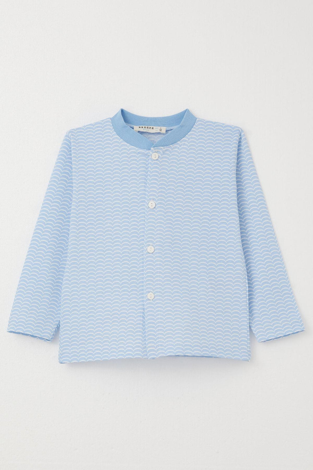 BRE Breeze Baby Boy Pajama Set Patterned Buttoned 4 Months Year, Light Blue - Ponta Delgada