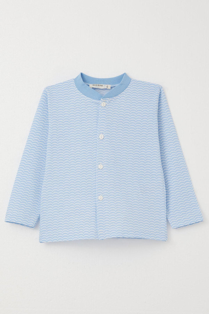 BRE Breeze Baby Boy Pajama Set Patterned Buttoned 4 Months Year, Light Blue - Ponta Delgada