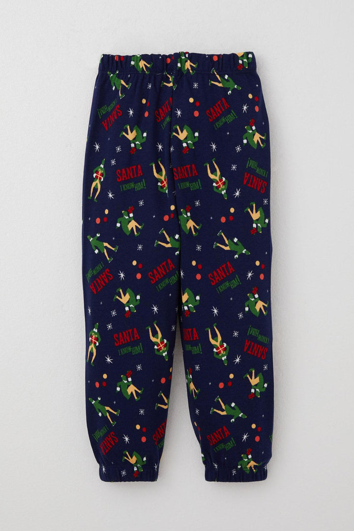 BRE Breeze Baby Boy Pajama Set Fun Santa Claus Patterned 9 Months-3 Years, Navy Blue - Bari