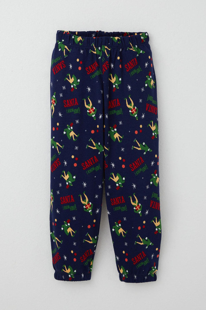 BRE Breeze Baby Boy Pajama Set Fun Santa Claus Patterned 9 Months-3 Years, Navy Blue - Bari