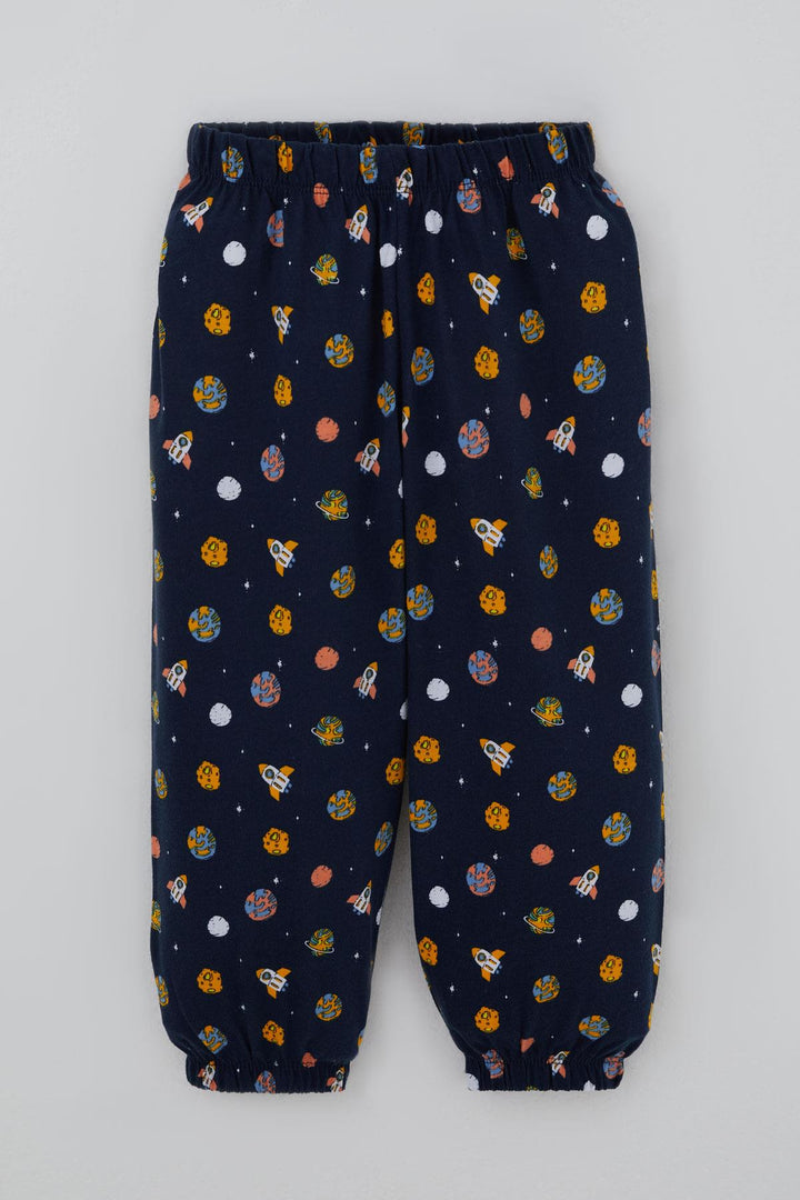 BRE Breeze Erkek Bebek Pijama Takımı Galaksi Temalı 9 Ay-3 Yaş, Lacivert - Flower Mound