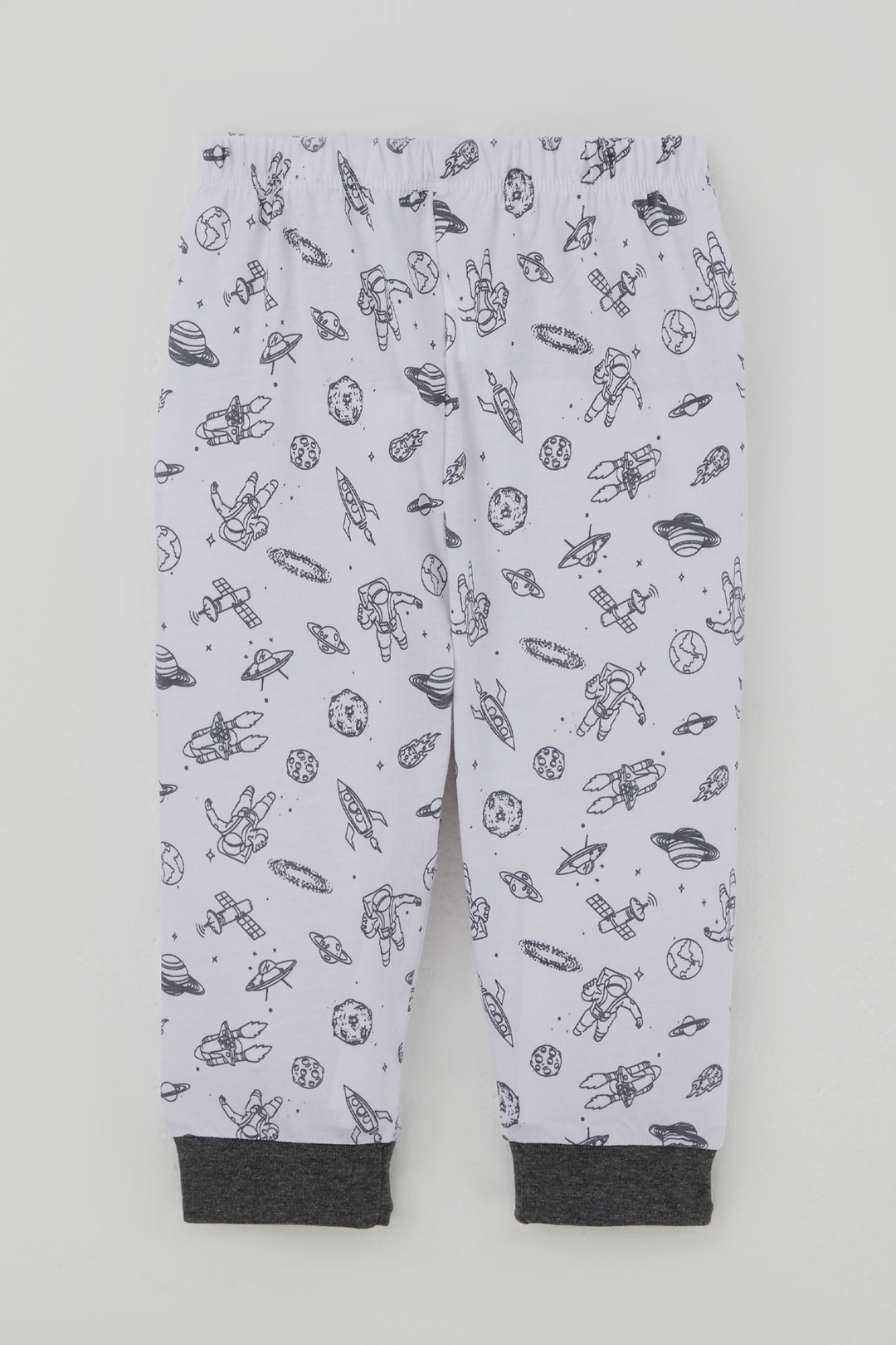 BRE Breeze Erkek Bebek Pijama Takımı Galaksi Temalı Önden Çıtçıtlı 4 Ay - 1 Yaş , Beyaz - Lancaster