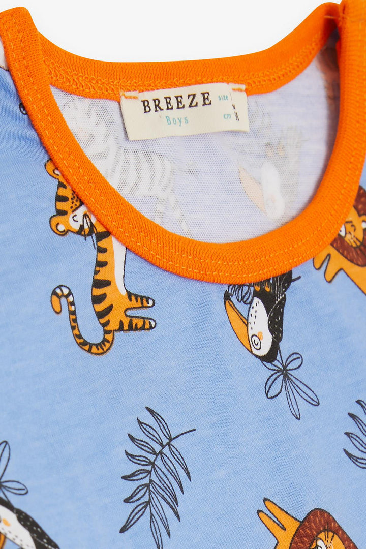 طقم بيجامة BRE Breeze للفتيات والأولاد الصغار تحت عنوان مملكة الحيوانات من 9 أشهر إلى 3 سنوات، أزرق - زانستاد