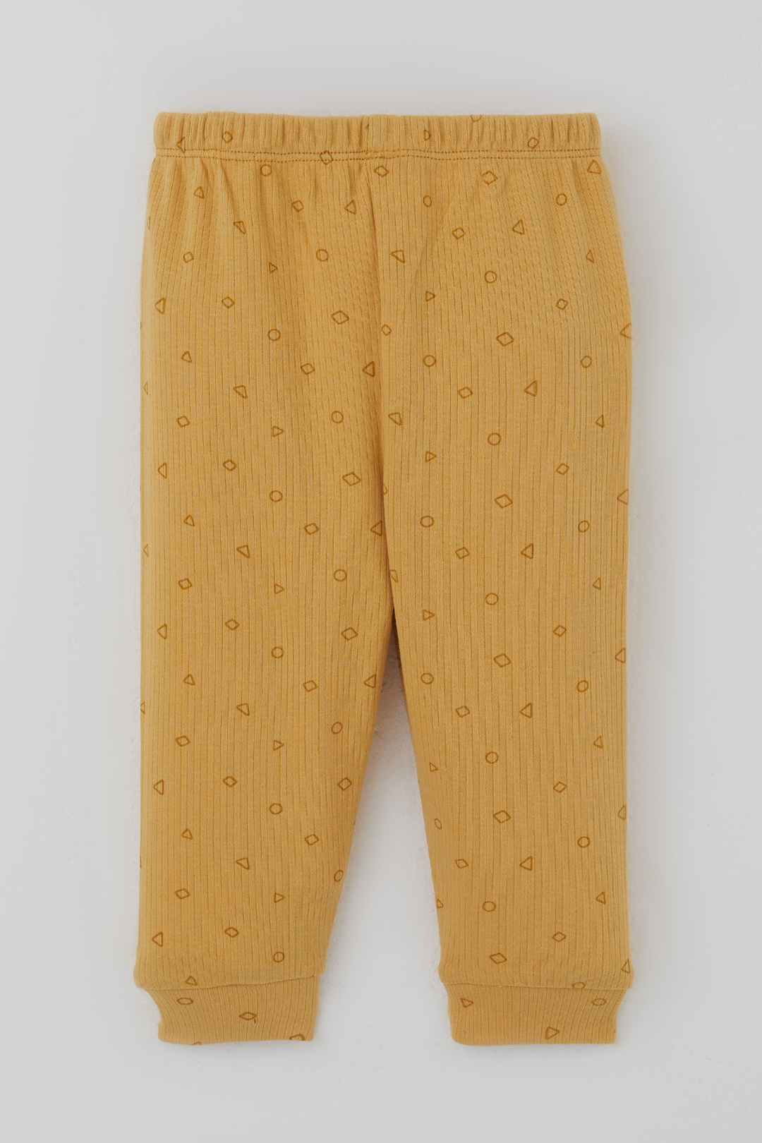BRE Breeze Erkek Bebek Pijama Takımı Mini Üçgenler Desenli Önden Çıtçıtlı 4 Ay Yaş, Hardal Sarı - Richardson