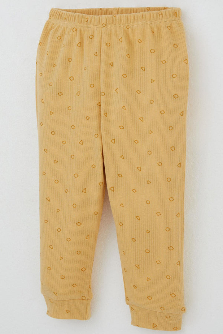 BRE Breeze Baby Boy Pajama Set Mini Geometric Shapes 4 Months Year, Mustard Yellow - Overland Park