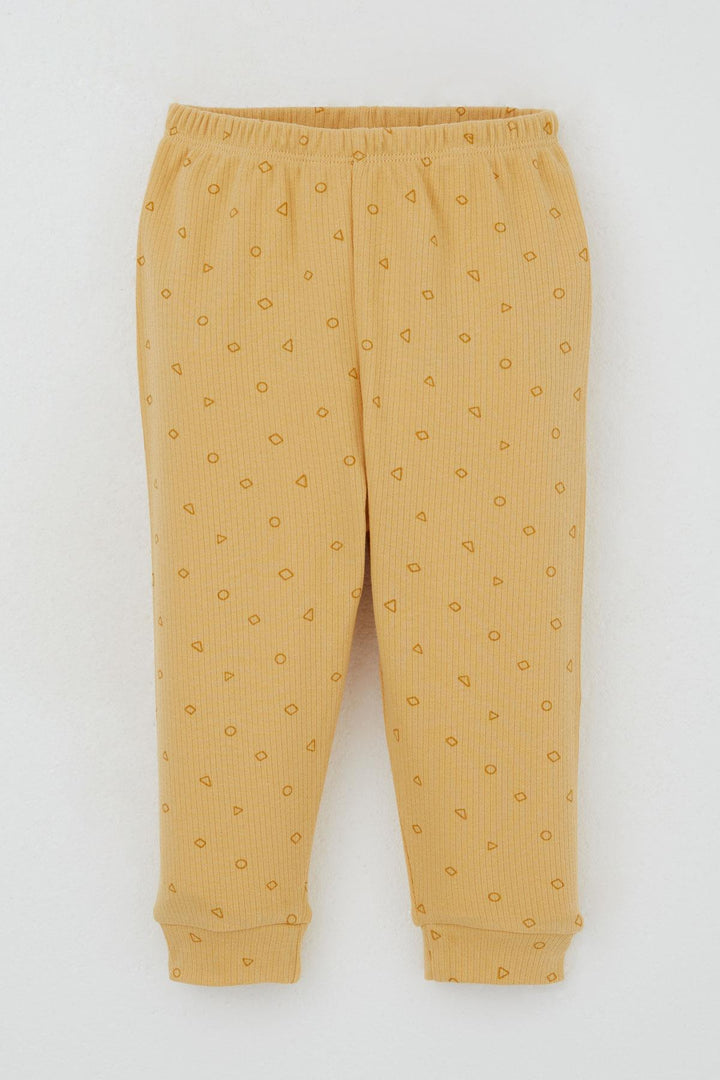 BRE Breeze Baby Boy Pajama Set Mini Geometric Shapes 4 Months Year, Mustard Yellow - Overland Park