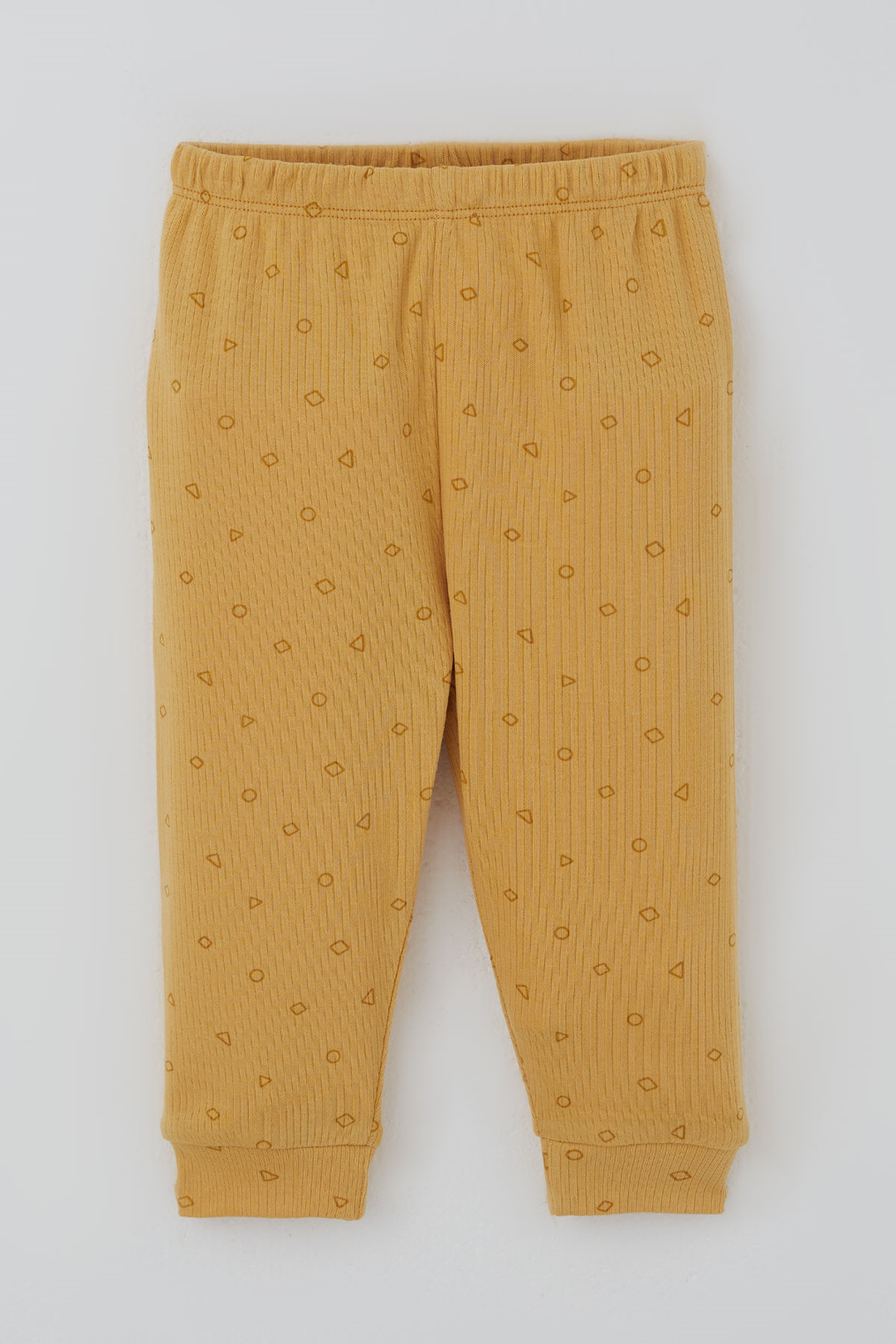BRE Breeze Erkek Bebek Pijama Takımı Mini Üçgenler Desenli Önden Çıtçıtlı 4 Ay Yaş, Hardal Sarı - Richardson