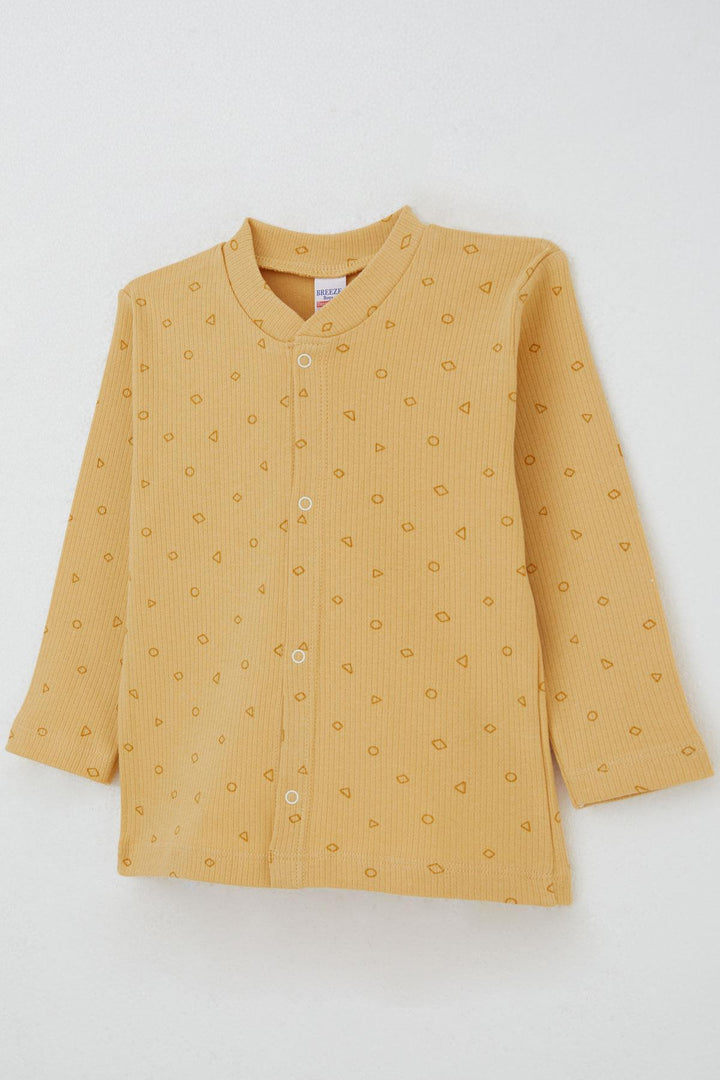 BRE Breeze Baby Boy Pajama Set Mini Geometric Shapes 4 Months Year, Mustard Yellow - Overland Park