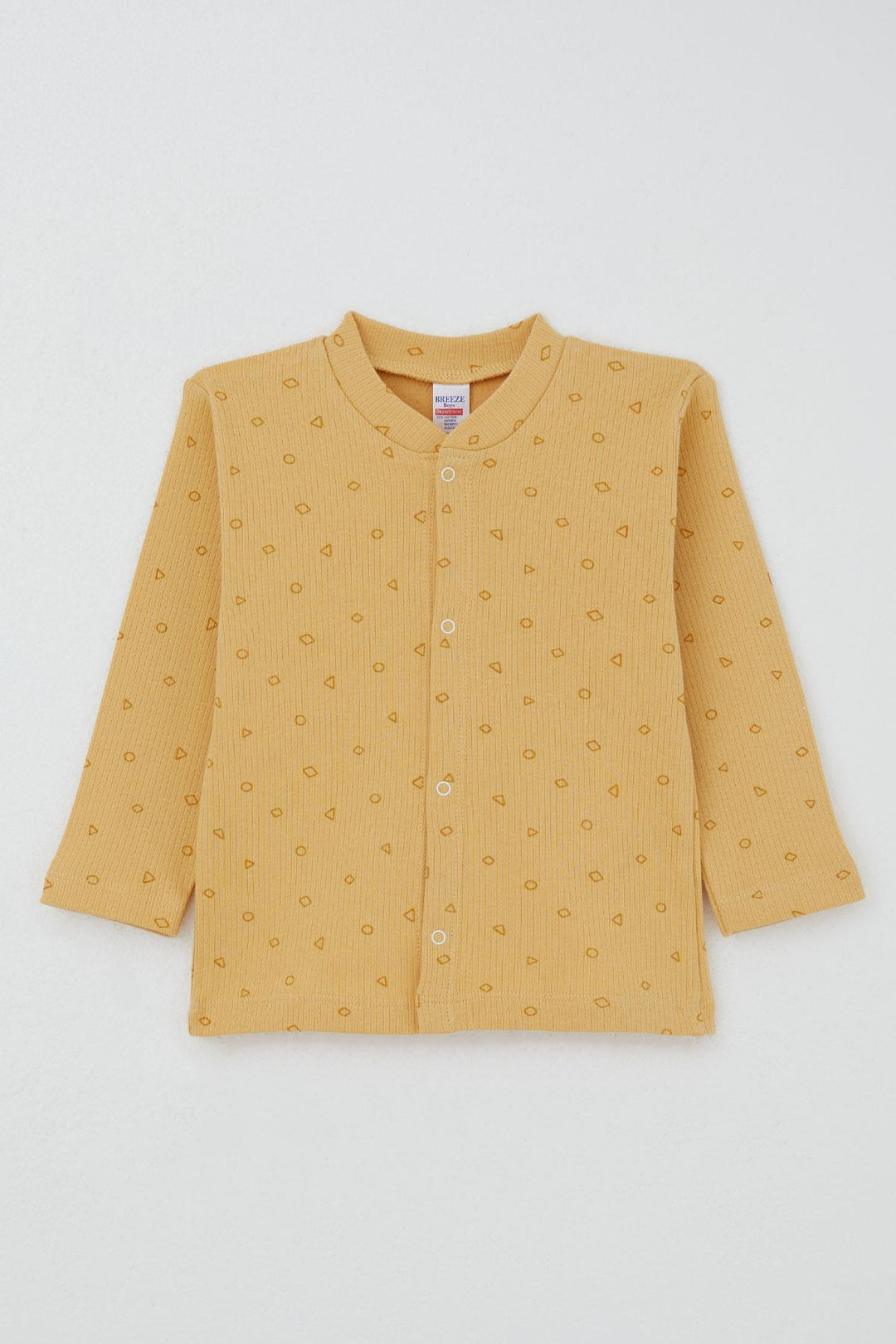 BRE Breeze Baby Boy Pajama Set Mini Geometric Shapes 4 Months Year, Mustard Yellow - Overland Park