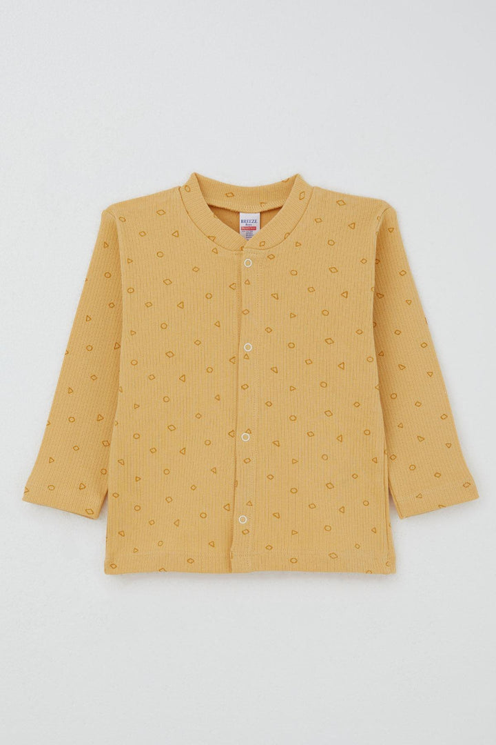 BRE Breeze Baby Boy Pajama Set Mini Geometric Shapes 4 Months Year, Mustard Yellow - Overland Park