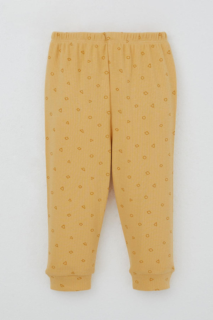 BRE Breeze Baby Boy Pajama Set Mini Geometric Shapes 4 Months Year, Mustard Yellow - Overland Park