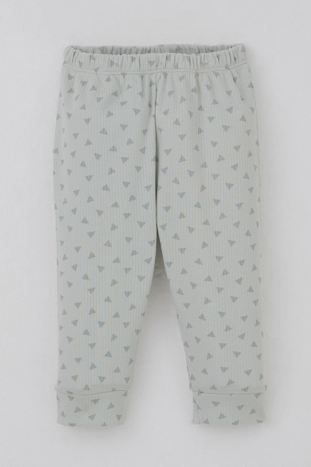 BRE Breeze Erkek Bebek Pijama Takımı Mini Üçgenler Desenli Önden Çıtçıtlı 4 Ay Yaş, Su Yeşili - Laredo