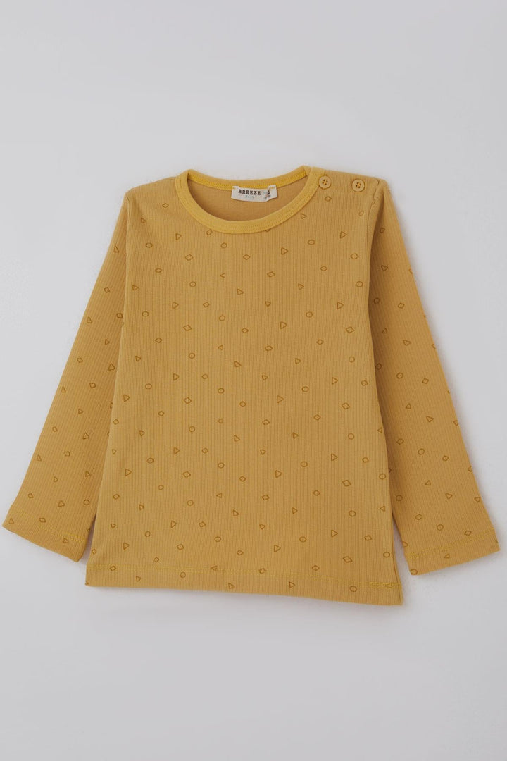 BRE Breeze Erkek Bebek Pijama Takımı Minik Geometrik Desenler 9 Ay-3 Yaş, Hardal Sarı - Hoddesdon