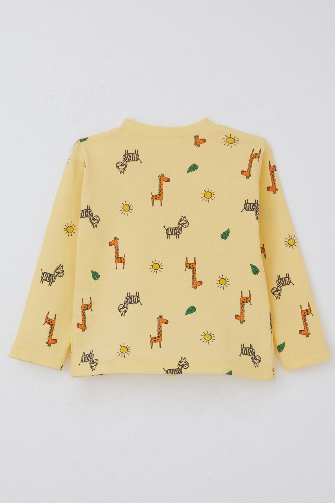 BRE Breeze Baby Boy Pajama Set Tiny Safari Themed Animal Patterned 4 Months Year, Yellow - Rexburg