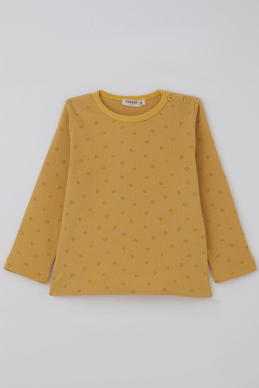 BRE Breeze Erkek Bebek Pijama Takımı Minik Geometrik Desenler 9 Ay-3 Yaş, Hardal Sarı - Hoddesdon