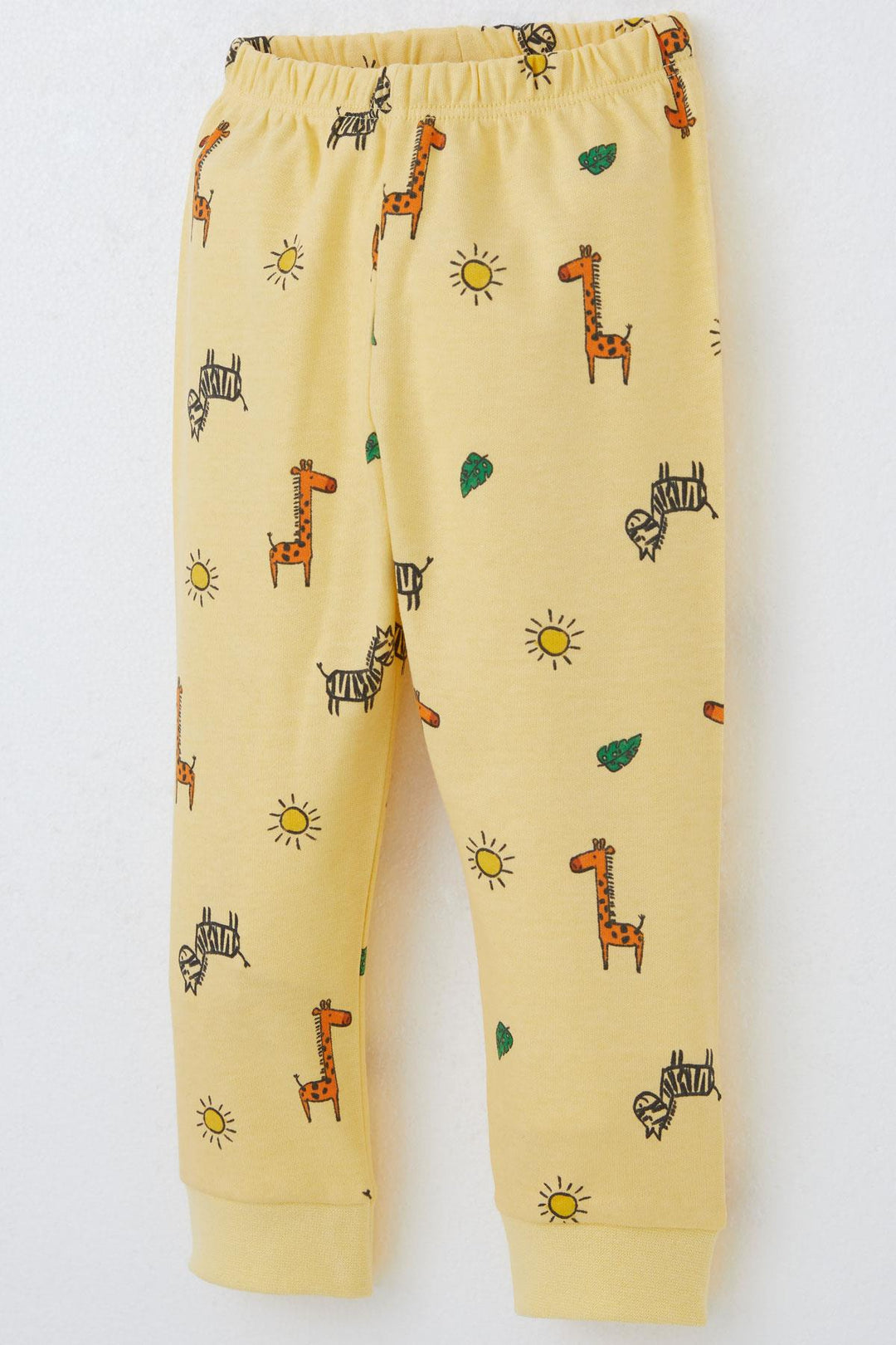 BRE Breeze Baby Boy Pajama Set Tiny Safari Themed Animal Patterned 4 Months Year, Yellow - Rexburg