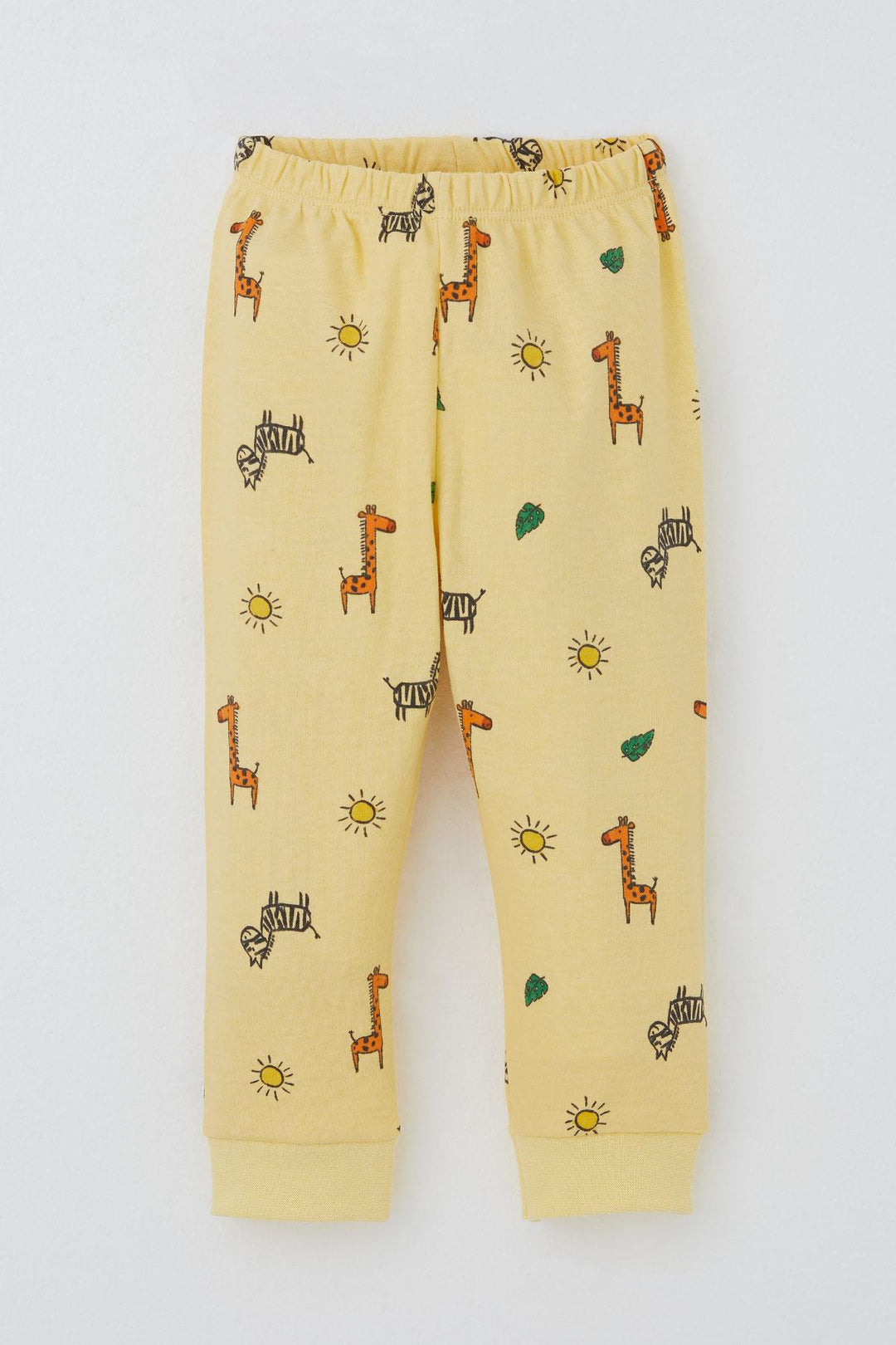 BRE Breeze Baby Boy Pajama Set Tiny Safari Themed Animal Patterned 4 Months Year, Yellow - Rexburg