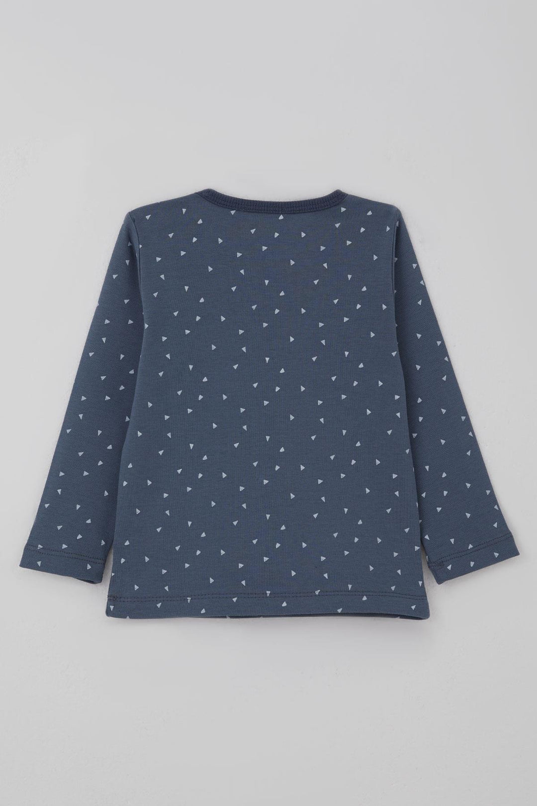 BRE Breeze Erkek Bebek Pijama Takımı Minik Üçgenler Desenli 9 Ay-3 Yaş, Füme - Denton